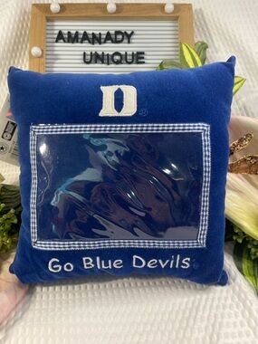 Duke Blue Devils Plush Photo Frame Pillow - Go Blue Devils